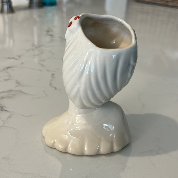 Vintage 1950s White and Red Vintage Lady Head Vase Glamour Girl - Picture 4 of 7